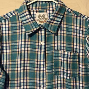 Bling A GOGO Ladies Flannel Pearl Snap Long‎ Sleeve Shirt Size Med